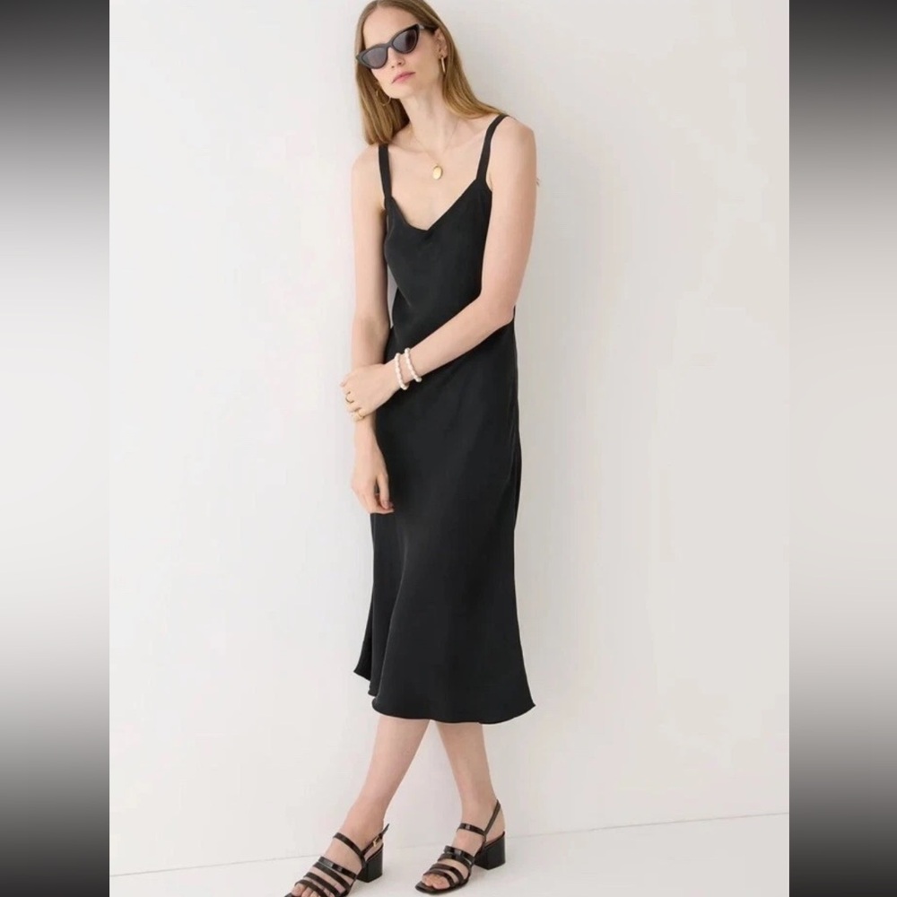 J. Crew V-neck maxi slip dress in cupro-blend crepe
